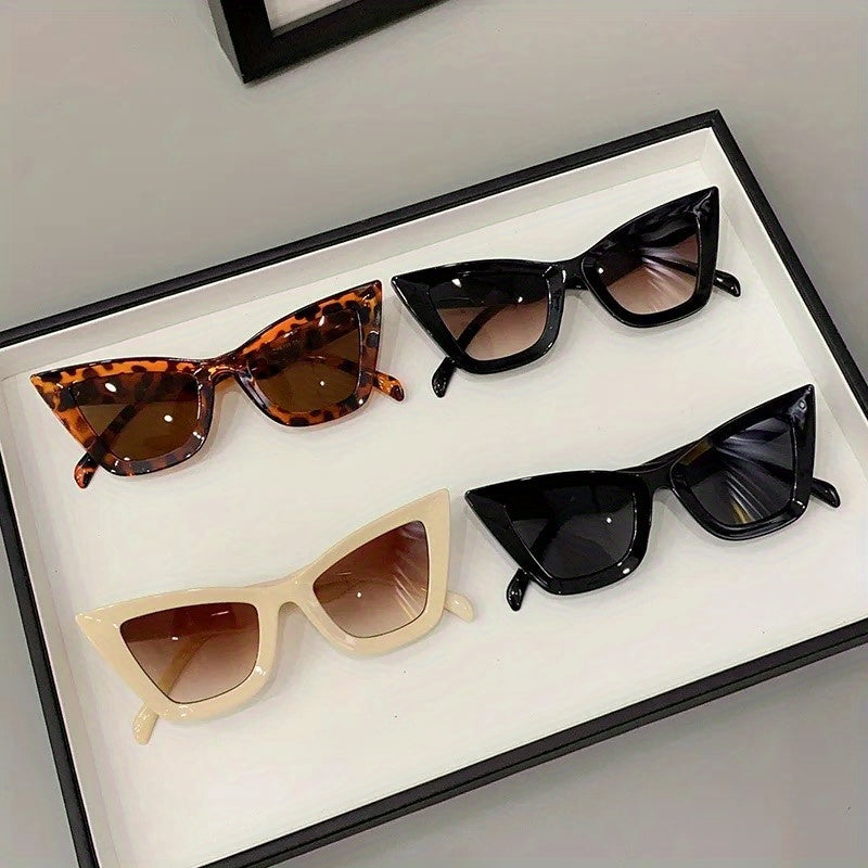 4pcs/set Women's Sunglasses Plastic Opal Frame Glasses Street Photo Graphy Fashion Glasses for Men and Women