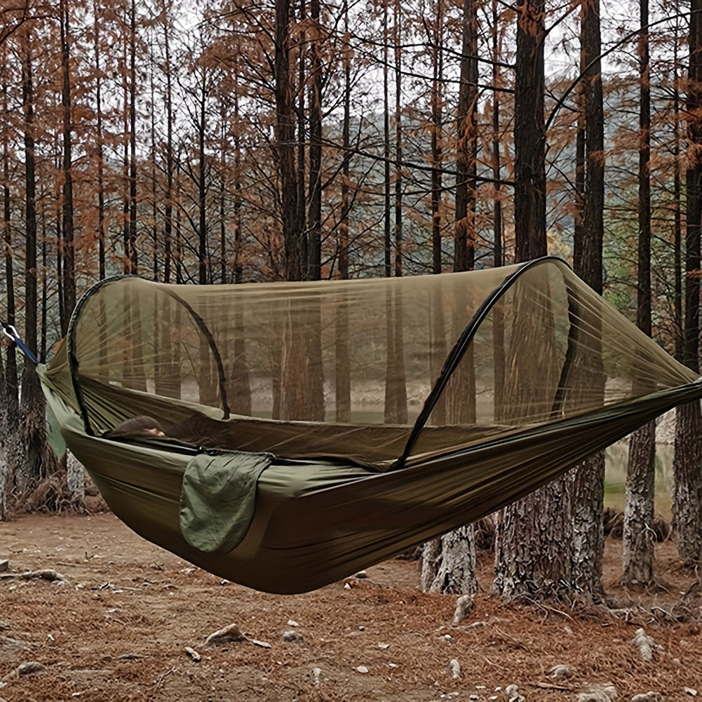 Effortless Pop-Up Mosquito-Net Hammock - Bug Repellent Camping Gear for Outdoor Comfort