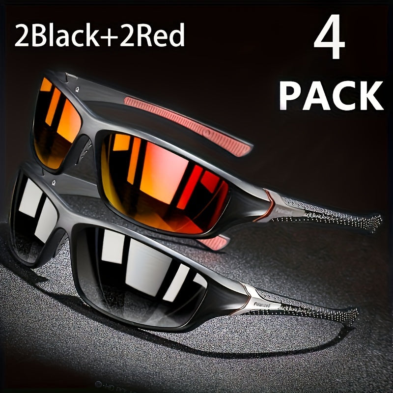 4-pack Outdoor Cycling Comfort Wear Fashionable Polarized Men's Sports Anti-UV Driving Riding Fishing